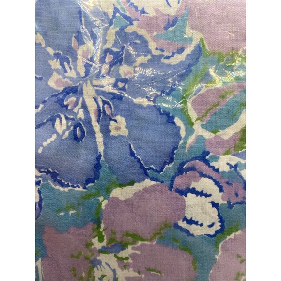 Sears Elasto-Fit Twin Fitted Sheet 39” X 75” Flower Power Mod MCM Blue Purple - Picture 2 of 14